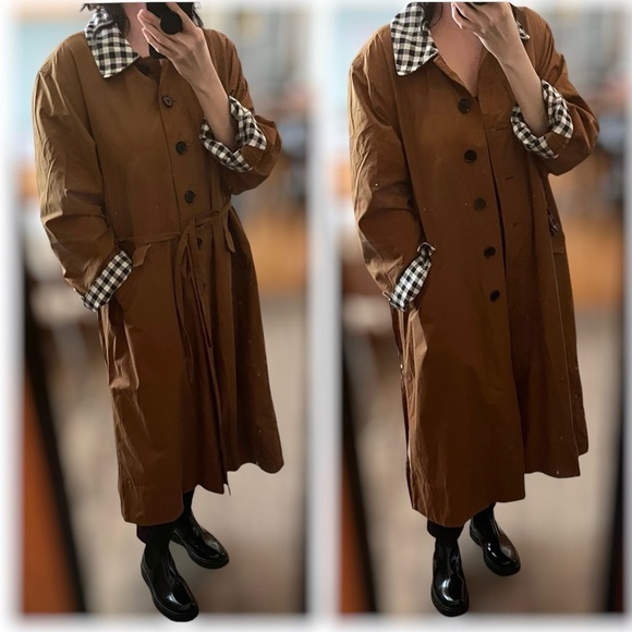 Barbour By Alexa Chung Brown Glenda Trench Coat in Monks Robe US 10 - Picture 8 of 14